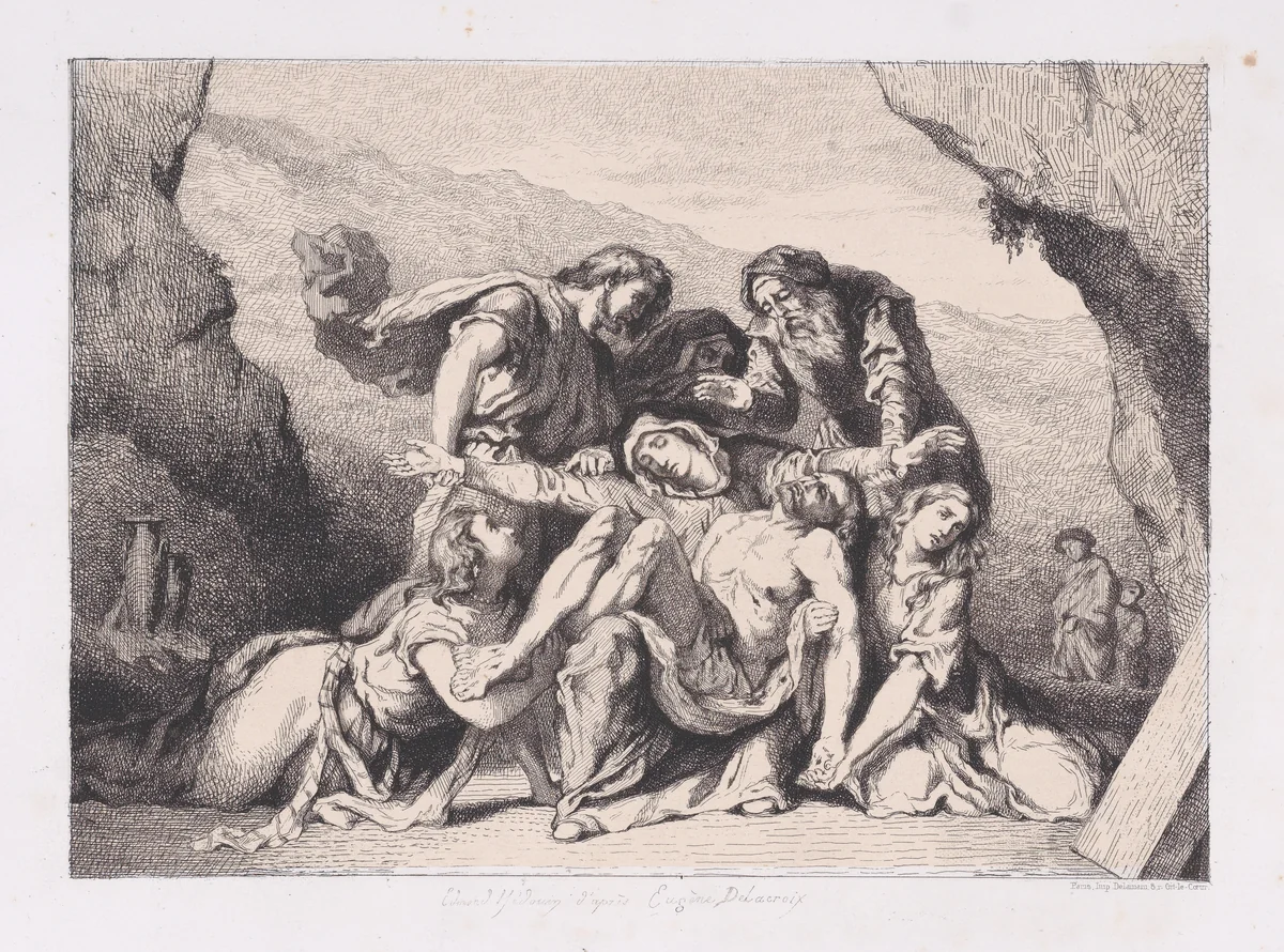 La Pietà by Eugène Delacroix, print, 1852