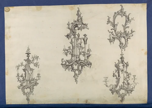 Girandoles, in Chippendale Drawings, Vol. I by Thomas Chippendale, drawing, 1760