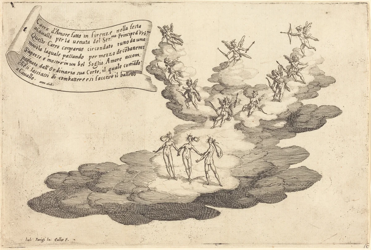 The Float of Love by Jacques Callot, print, 1616
