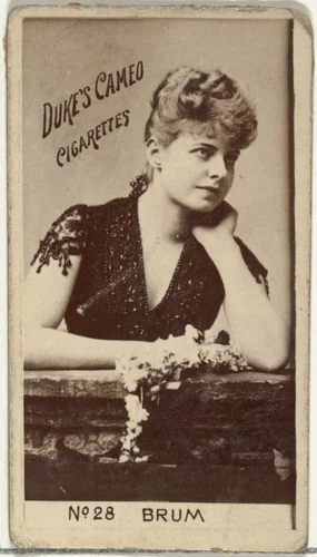 Card Number 28, Miss Brum, from the Actors and Actresses series (N145-4) issued by Duke Sons & Co. to promote Cameo Cigarettes by W. Duke, Sons & Co., photograph, 1880-1889