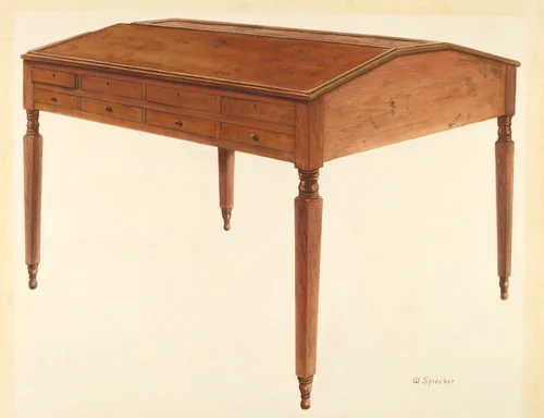 Bishop Hill: Accounting Desk by William Spiecker, index of american design, 1938