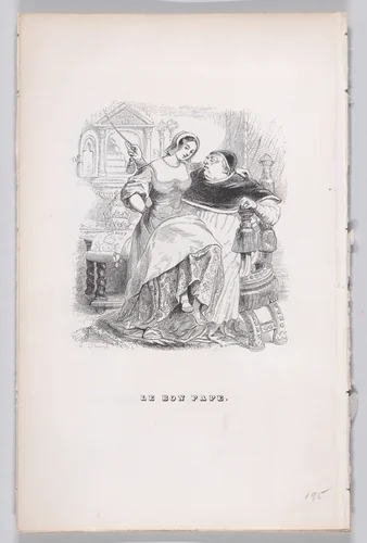 The Good Pope, from "The Complete Works of Béranger" by J. J. Grandville, print, 1836