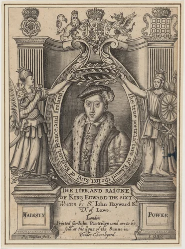 Title Plate to John Hayward, Life and Reigne of King Edward the Sixth by Robert Vaughan, print, 1630