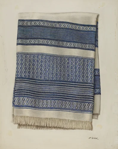 Homespun Tablecloth by Paul Ward, index of american design, 1935-1942