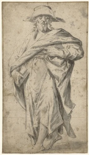 Apostel Simon by Joos van Winghe, drawing, 1554-1603