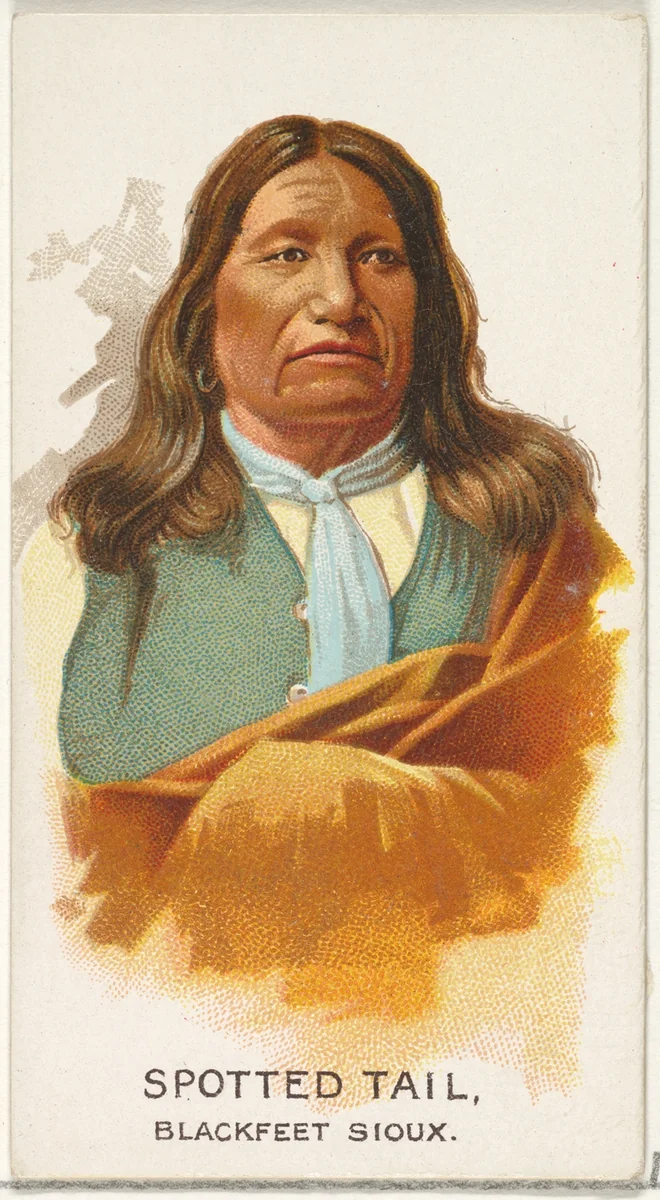 Spotted Tail, Blackfeet Sioux, from the American Indian Chiefs series (N2) for Allen & Ginter Cigarettes Brands by Allen & Ginter, print, 1888