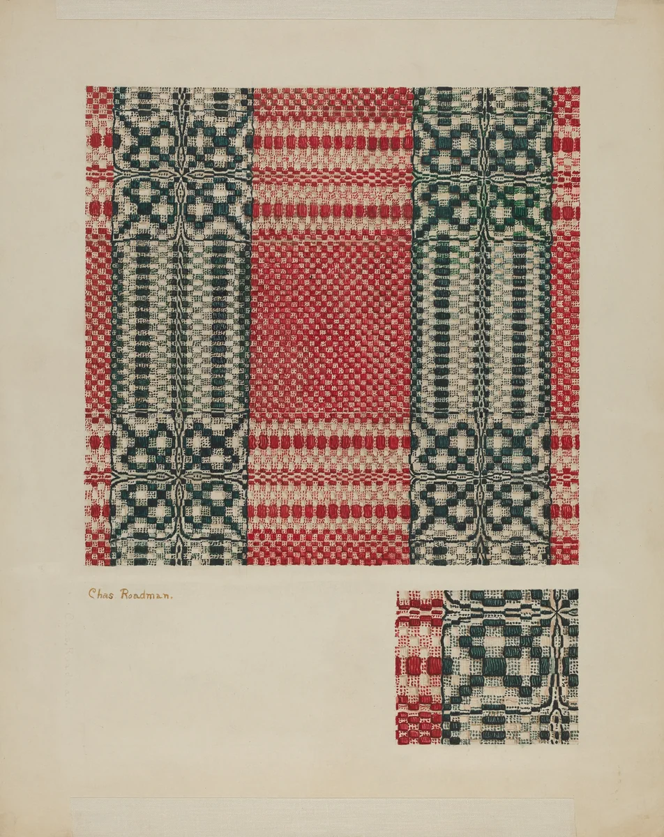 Coverlet by Charles Roadman, index of american design, 1935-1942