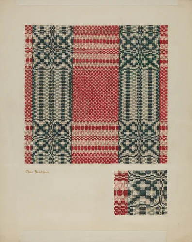 Coverlet by Charles Roadman, index of american design, 1935-1942