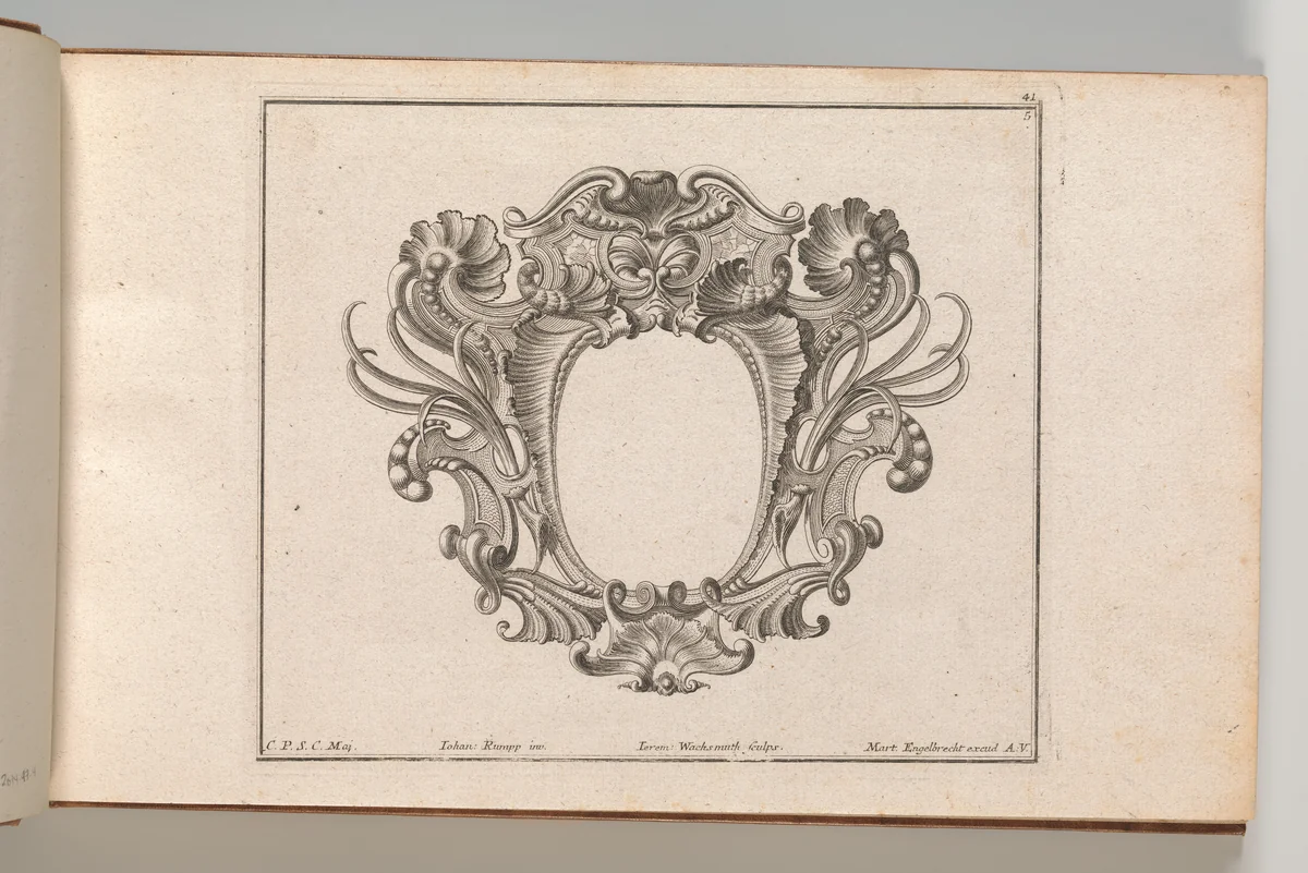 Design for a Cartouche, Plate 5 from 'Neü inventierte sehr dienstiche Schilde oder Cartouches' by Jeremias Wachsmuth, book, 1750-1756