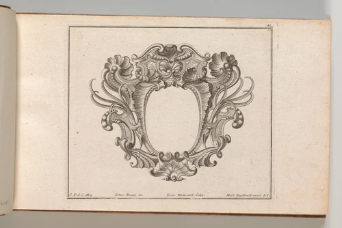 Design for a Cartouche, Plate 5 from 'Neü inventierte sehr dienstiche Schilde oder Cartouches' by Jeremias Wachsmuth, book, 1750-1756