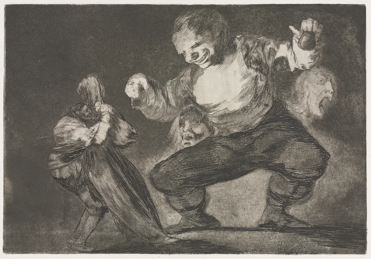 The Proverbs: Simpleton by Francisco de Goya, print, 1864