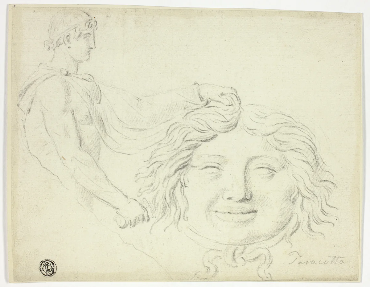 Perseus and the Gorgon's Head by Jacques-Louis David, drawing, 1765-1775