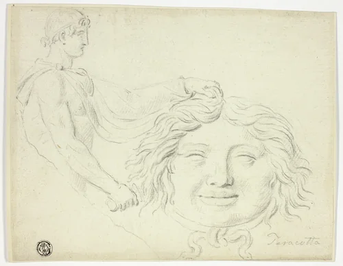 Perseus and the Gorgon's Head by Jacques-Louis David, drawing, 1765-1775
