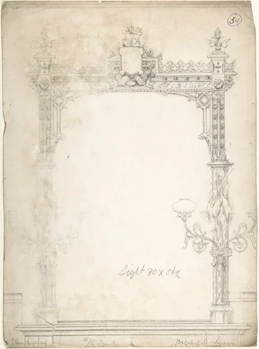 Design for a Frame by Charles Hindley and Sons, drawing, 1841-1884
