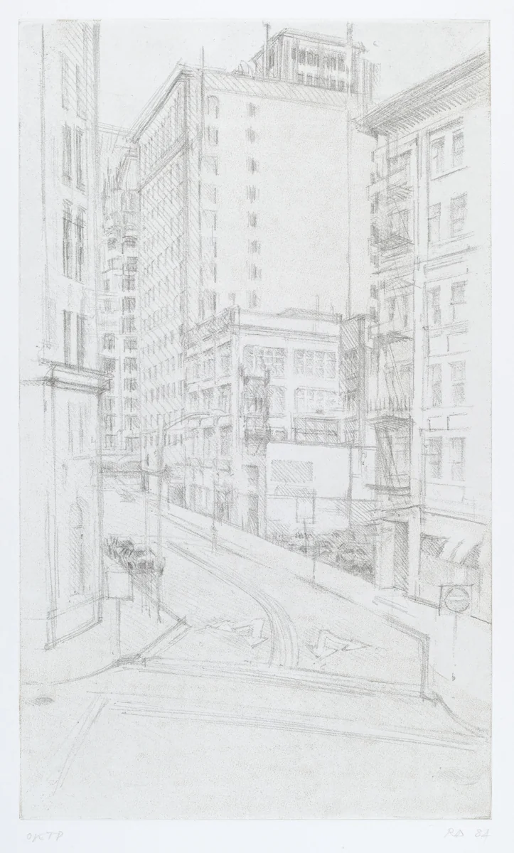 Latham Square by Rackstraw Downes, print, 1986