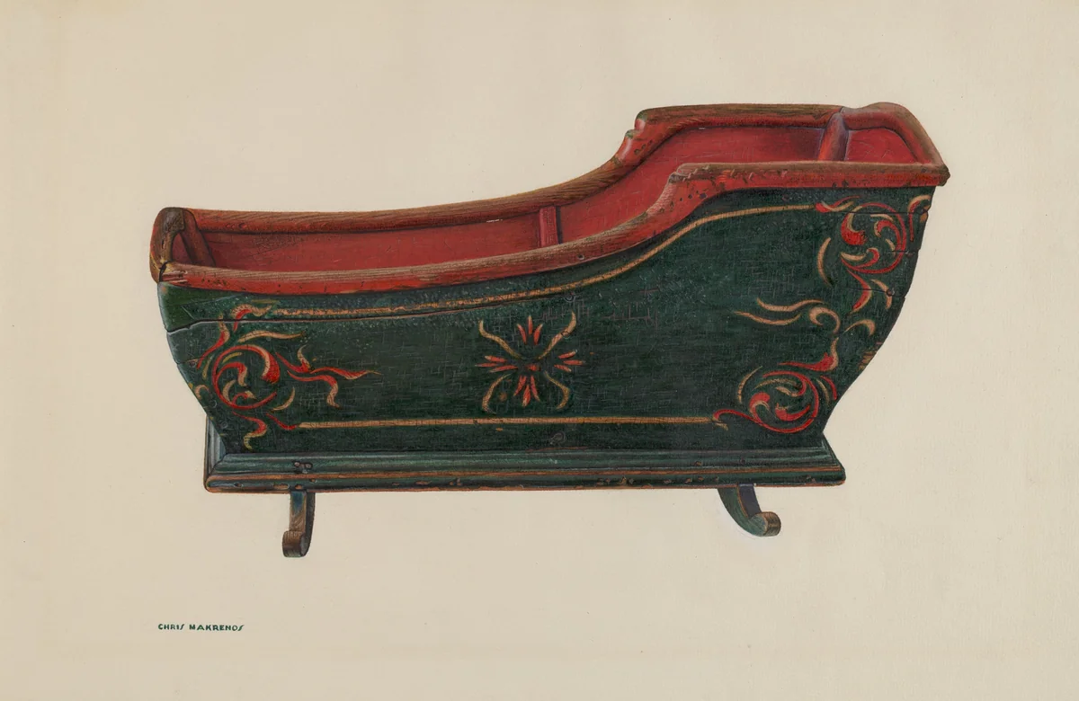 Cradle by Chris Makrenos, index of american design, 1940