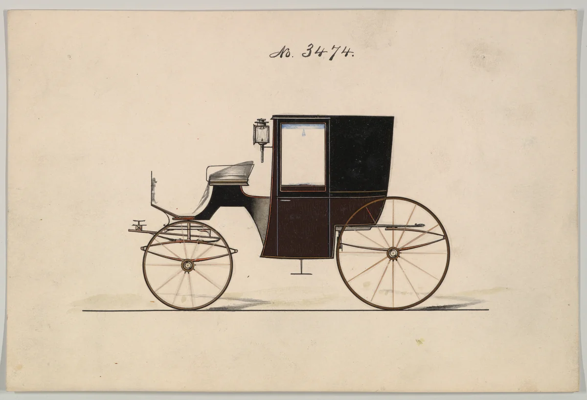 Brougham #3474 by Brewster & Co., drawing, 1878