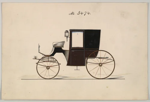 Brougham #3474 by Brewster & Co., drawing, 1878