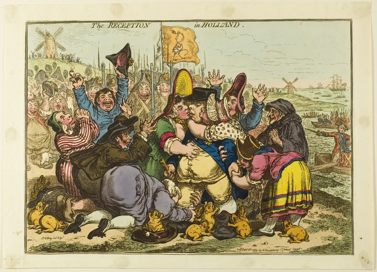 The Reception in Holland by James Gillray, print, 1799