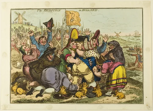 The Reception in Holland by James Gillray, print, 1799
