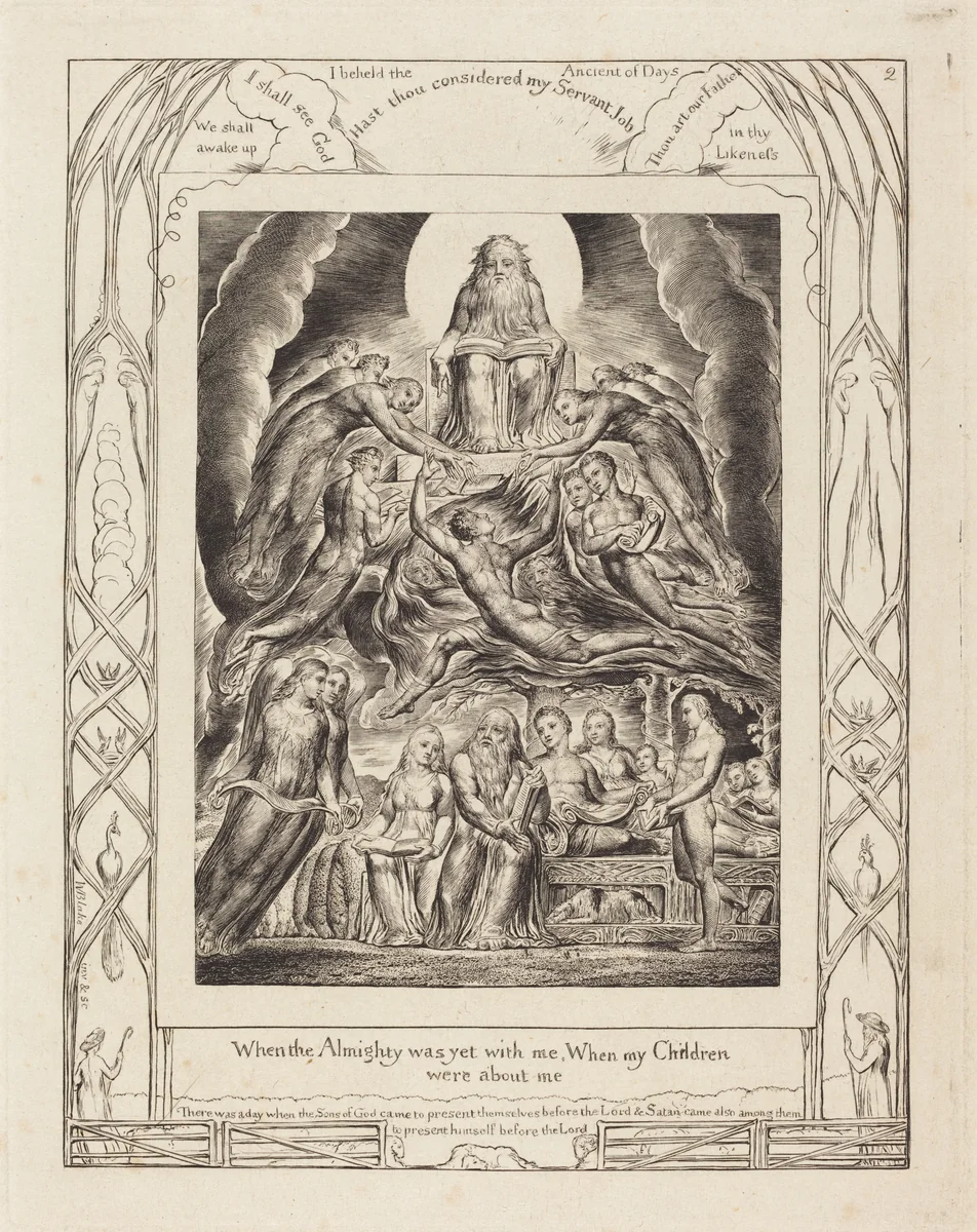 Satan Before the Throne of God by William Blake, print, 1825