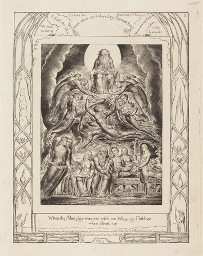 Satan Before the Throne of God by William Blake, print, 1825