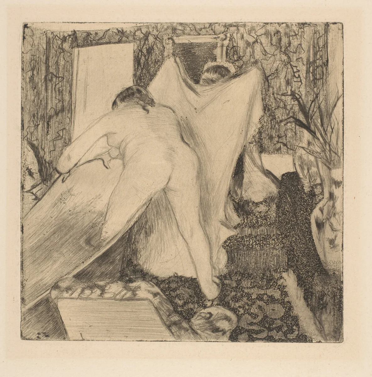 Leaving the Bath by Edgar Degas, print, 1879-1880