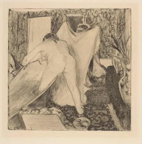 Leaving the Bath by Edgar Degas, print, 1879-1880