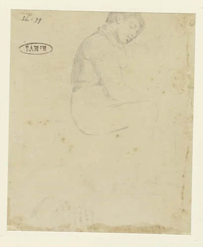 Slapende jongen by Charles Brias, drawing, 1837