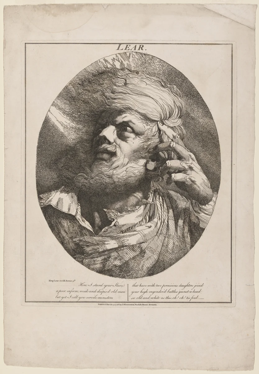 Lear by John Hamilton Mortimer, print, 1776