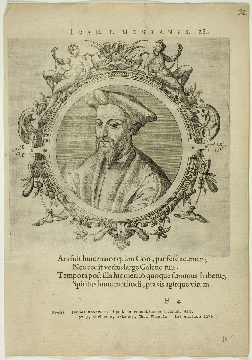 Portrait of Joan B. Montanus by Unknown Artist, print, 1574