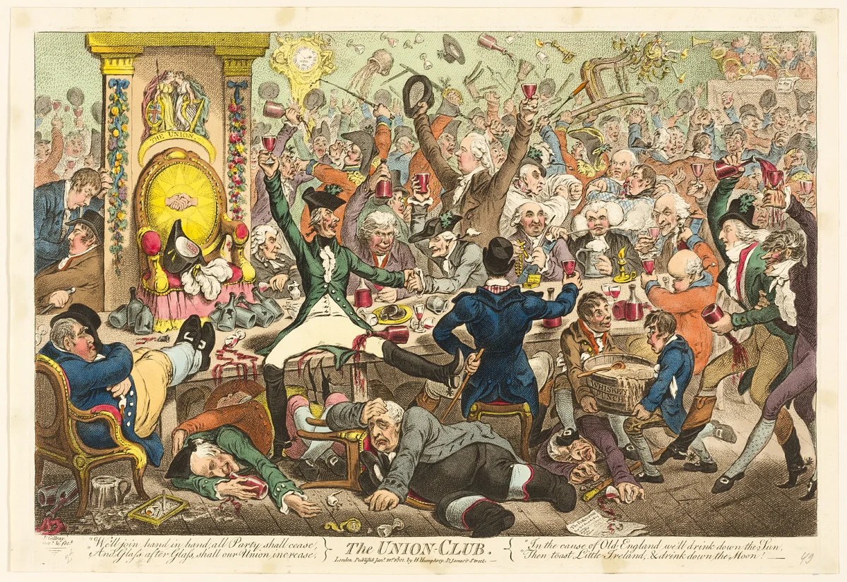 The Union Club by James Gillray, print, 1801