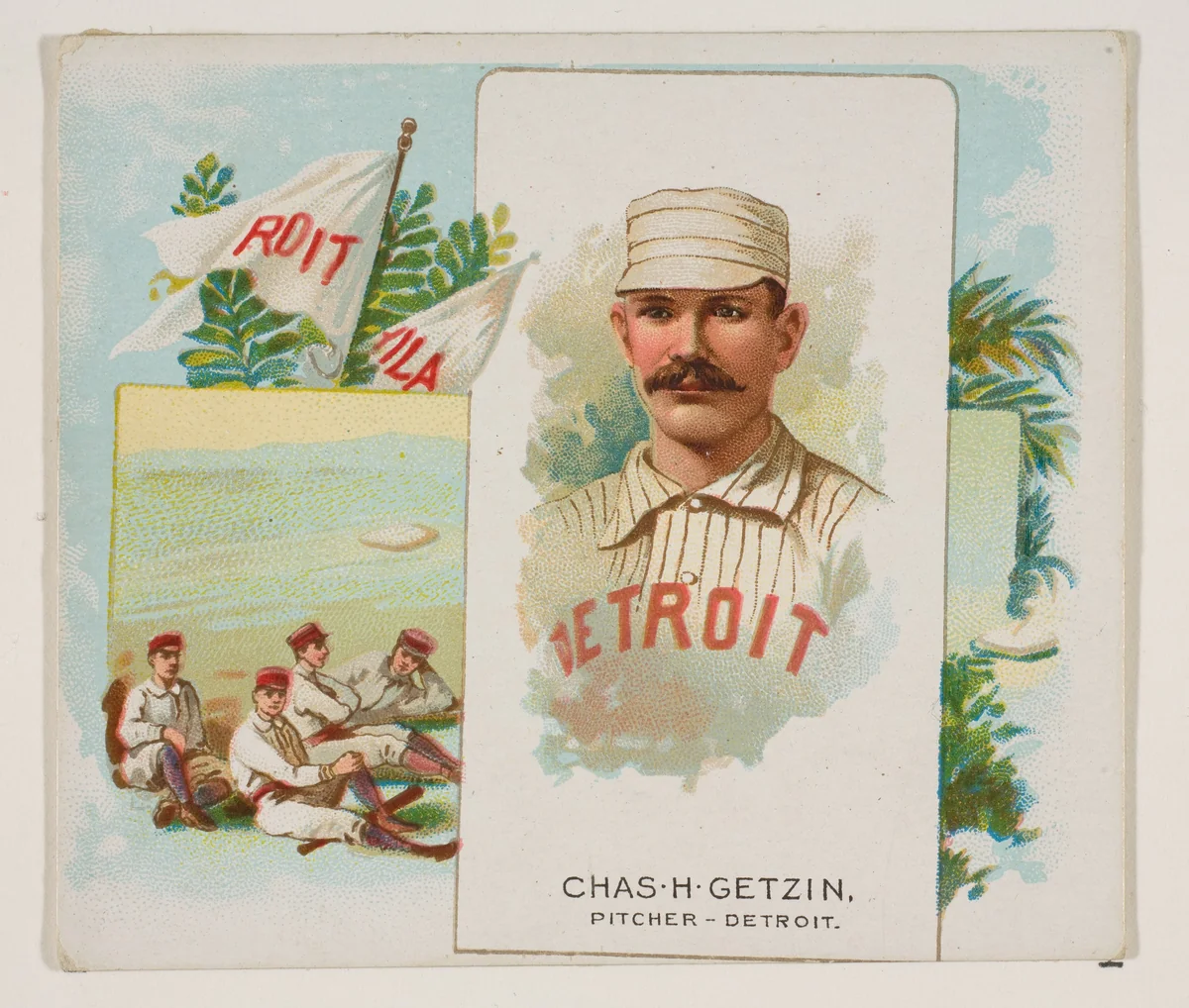 Charles H. Getzin, Pitcher, Detroit, from World's Champions, Second Series (N43) for Allen & Ginter Cigarettes by Allen & Ginter, print, 1888
