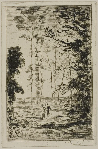 Small Vertical Landscape by Félix Hilaire Buhot, print, 1867-1898