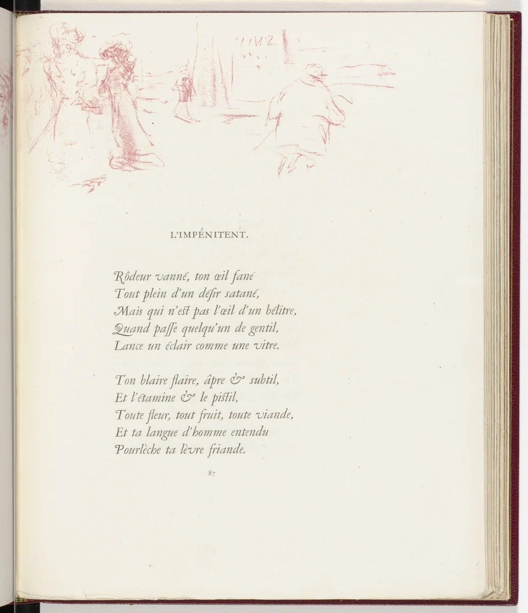 In-text plate (page 87) from Parallèlement (In Parallel) by Pierre Bonnard, illustrated book, 1900