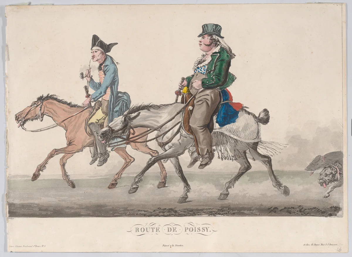 Route de Poissy by Louis Philibert Debucourt, print, 1816