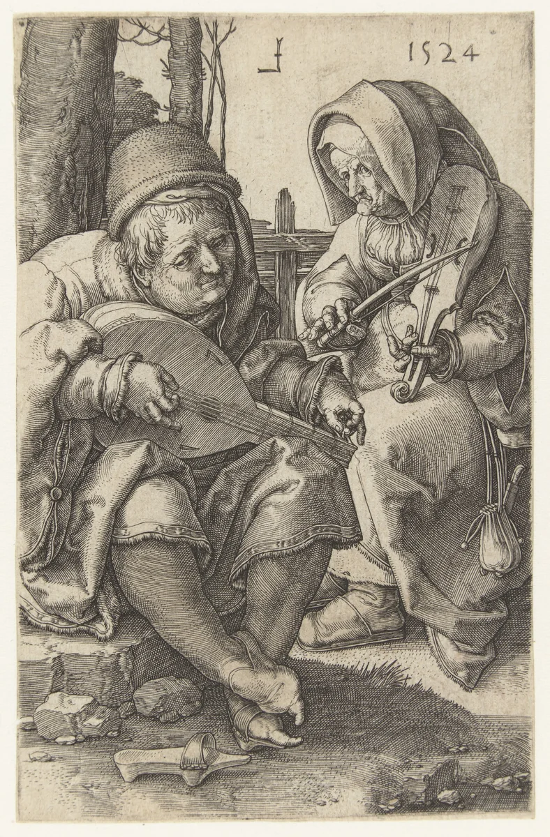 Musicerend paar by Unknown, print, 1524