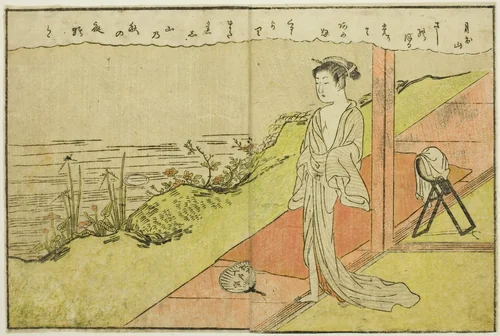 Double-page Illustration from Vol. 1 of "Picture Book of Spring Brocades (Ehon haru no nishiki)" by Suzuki Harunobu (鈴木春信), print, 1771