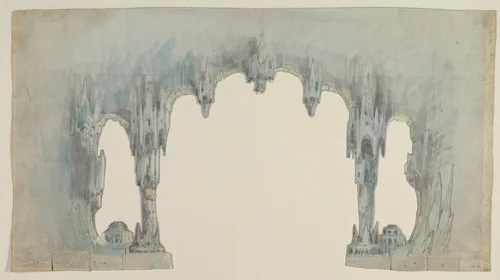 Design for a Stage Set by Eugène Cicéri, drawing, 1830-1890