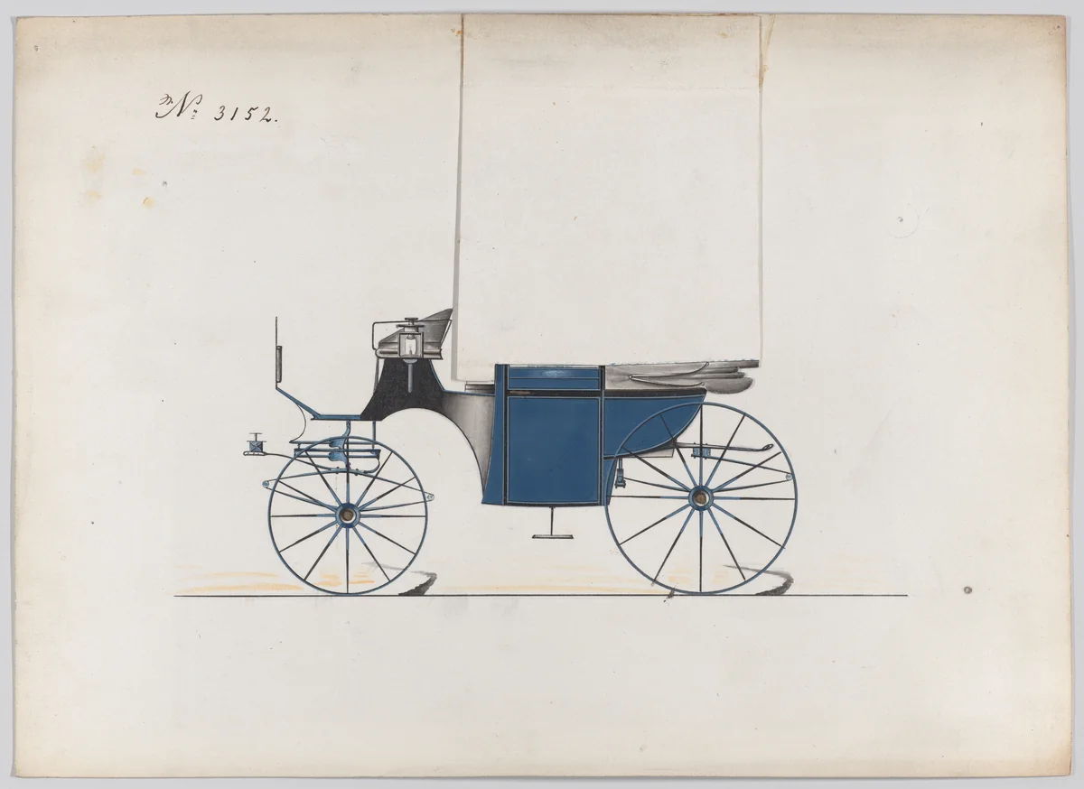 Design for Landaulet, no. 3152 by Brewster & Co., drawing, 1875