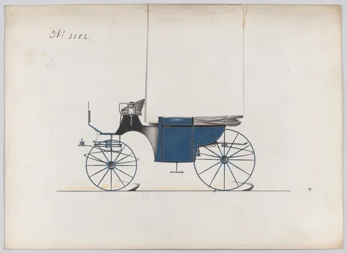 Design for Landaulet, no. 3152 by Brewster & Co., drawing, 1875