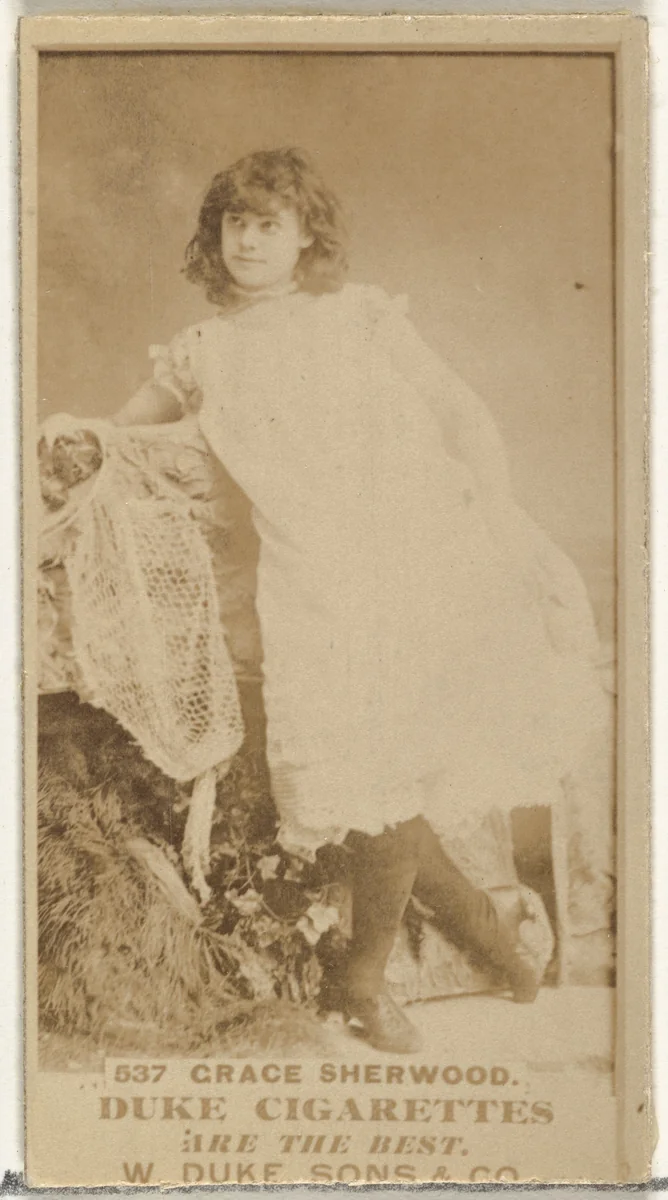 Card Number 537, Grace Sherwood, from the Actors and Actresses series (N145-7) issued by Duke Sons & Co. to promote Duke Cigarettes by W. Duke, Sons & Co., photograph, 1880-1889