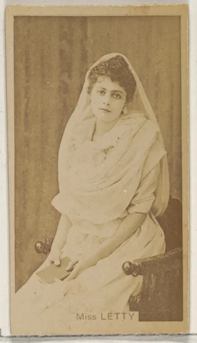 Miss Letty, from the Actors and Actresses series (N45, Type 8) for Virginia Brights Cigarettes by Allen & Ginter, photograph, 1885-1891