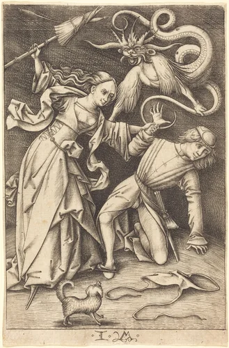The Angry Wife by Israhel van Meckenem, print, 1495-1503