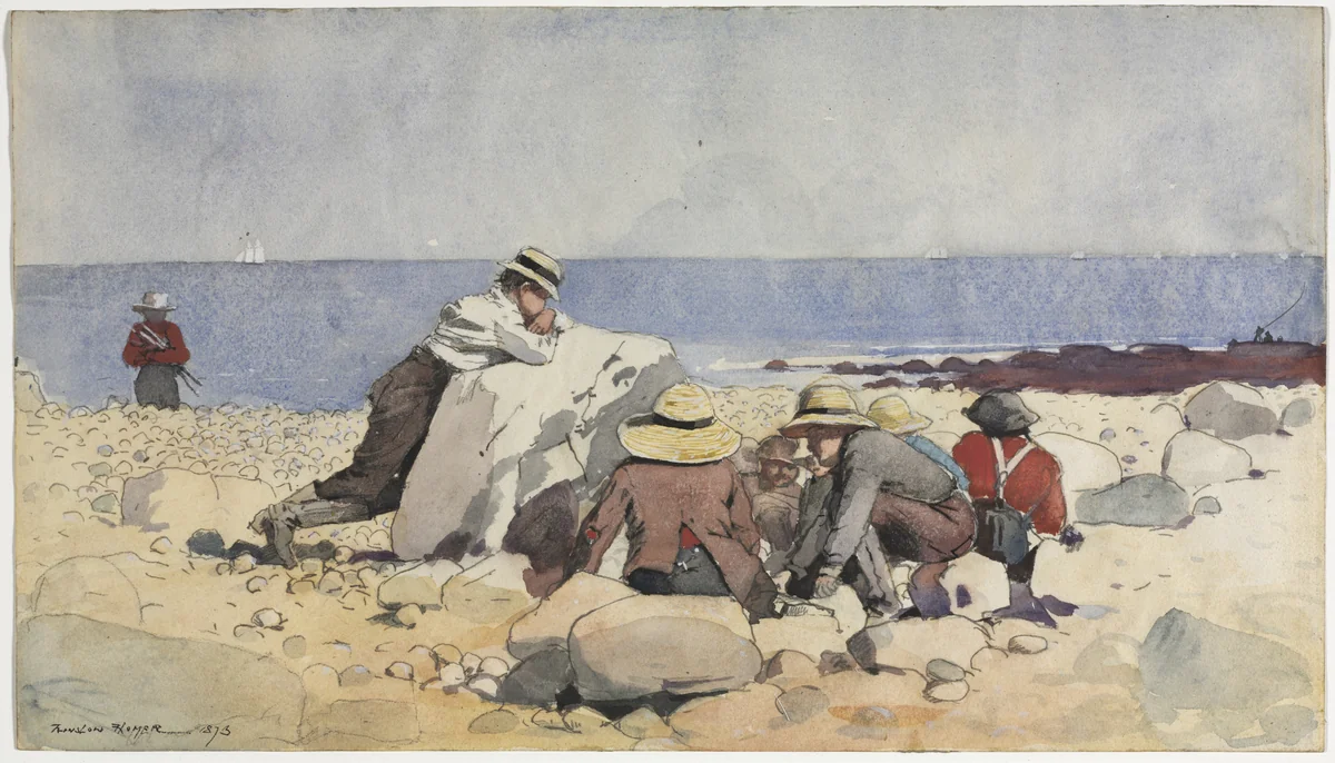 A Clam-Bake by Winslow Homer, drawing, 1873
