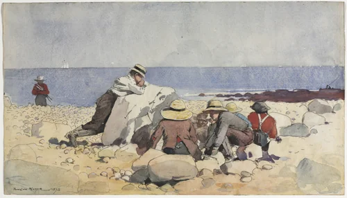 A Clam-Bake by Winslow Homer, drawing, 1873