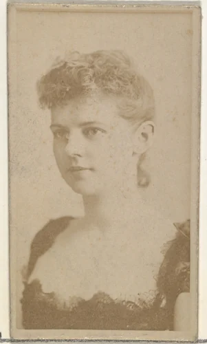 [Actress wearing dark gown with lace neckline], from the Actors and Actresses series (N145-8) issued by Duke Sons & Co. to promote Duke Cigarettes by W. Duke, Sons & Co., photograph, 1890-1895