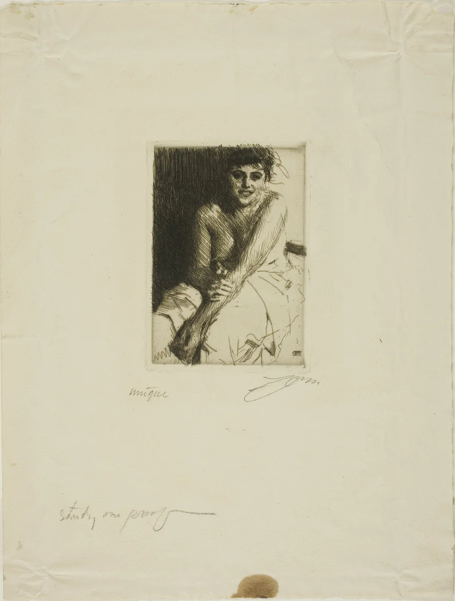 Sitting Model by Anders Zorn, print, 1892