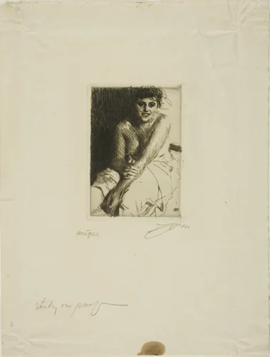 Sitting Model by Anders Zorn, print, 1892