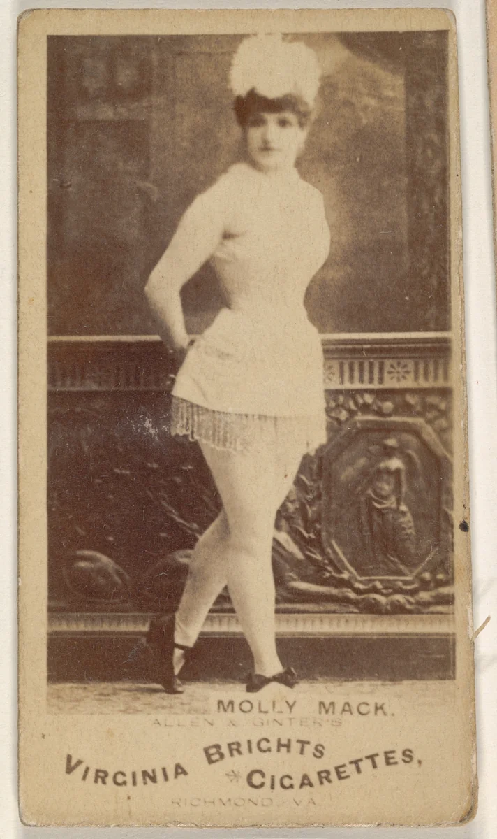 Molly Mack, from the Actors and Actresses series (N45, Type 1) for Virginia Brights Cigarettes by Allen & Ginter, photograph, 1885-1891